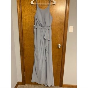 NWT Azazie Dusty Blue Cassandra Dress Size A4